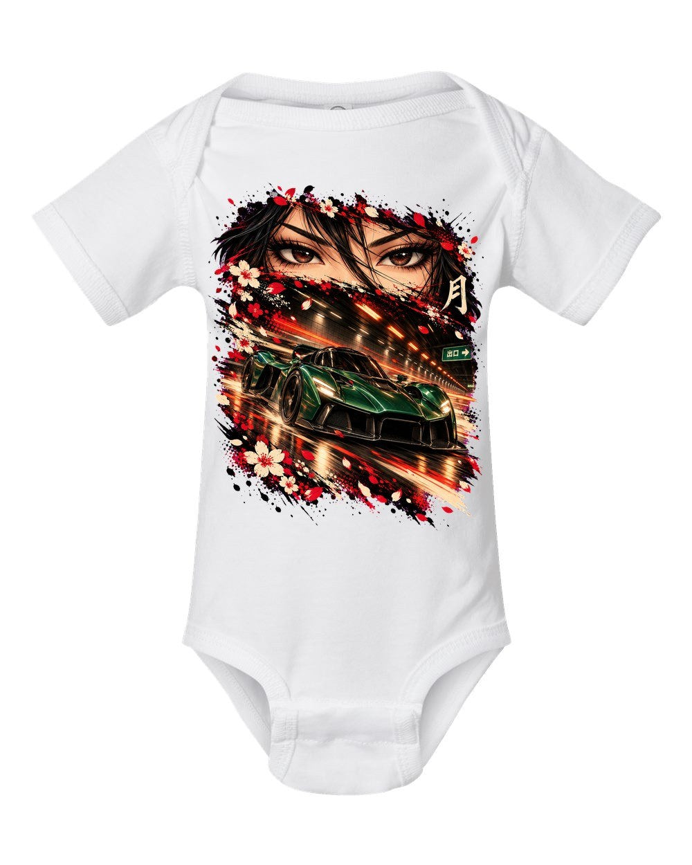 Aston Martin Valkyrie Anime Girl Baby Onesie White front