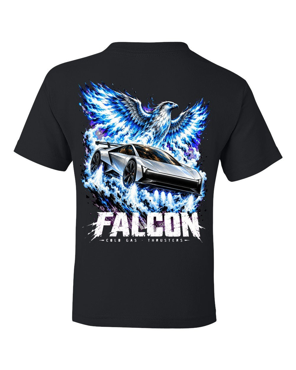 Tesla Roadster 2026 Falcon Kids Tee Black back
