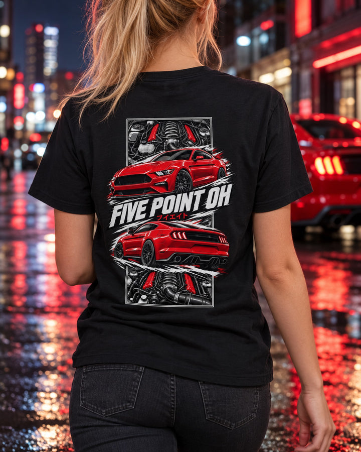 Ford Mustang Gt S550 Torn Poster Full-Back Graphic Tee T-Shirt Black worn hero