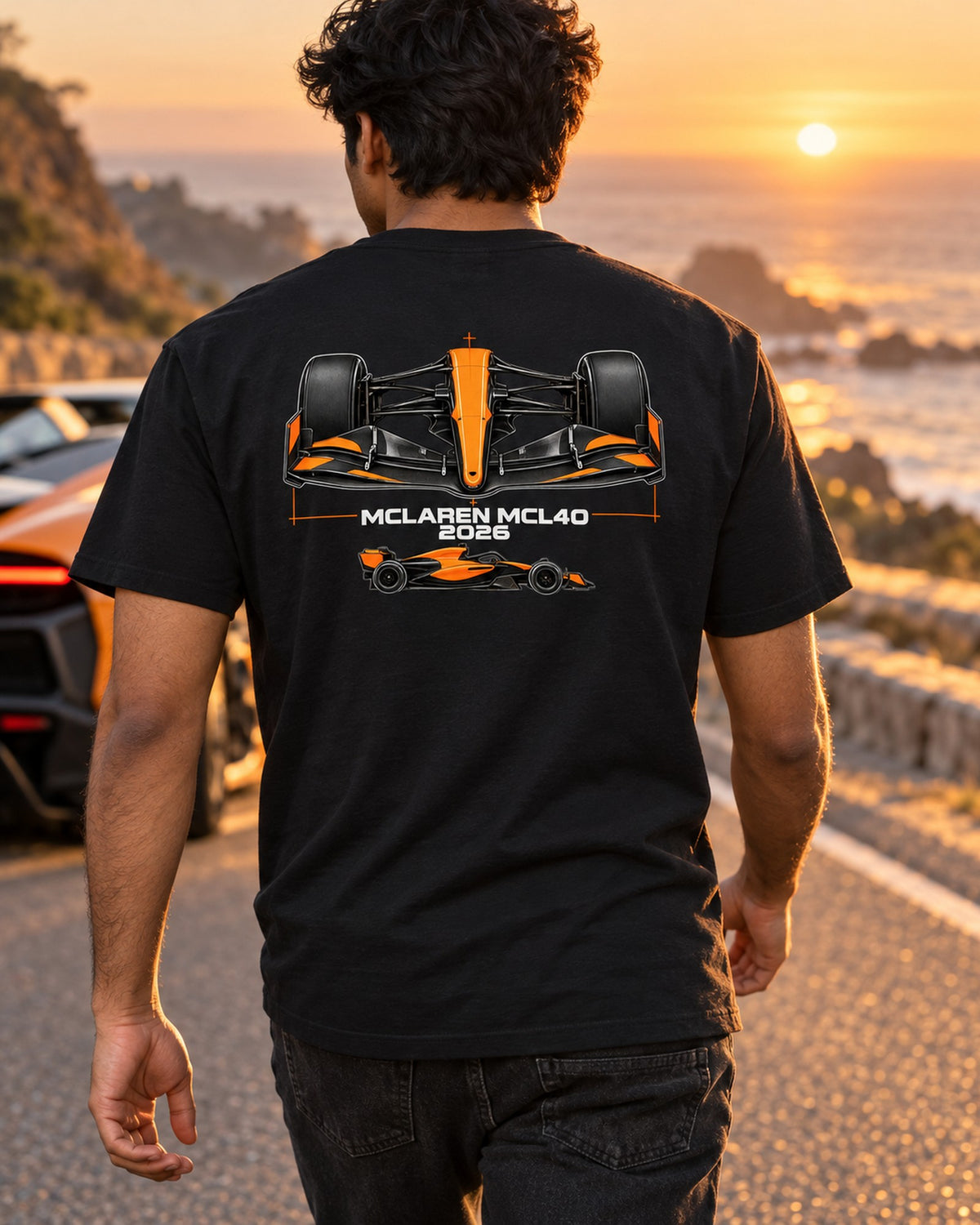 McLaren MCL40 F1 2026 Wing Assembly Shirt, Formula 1 Fan Tee T-Shirt Black worn hero