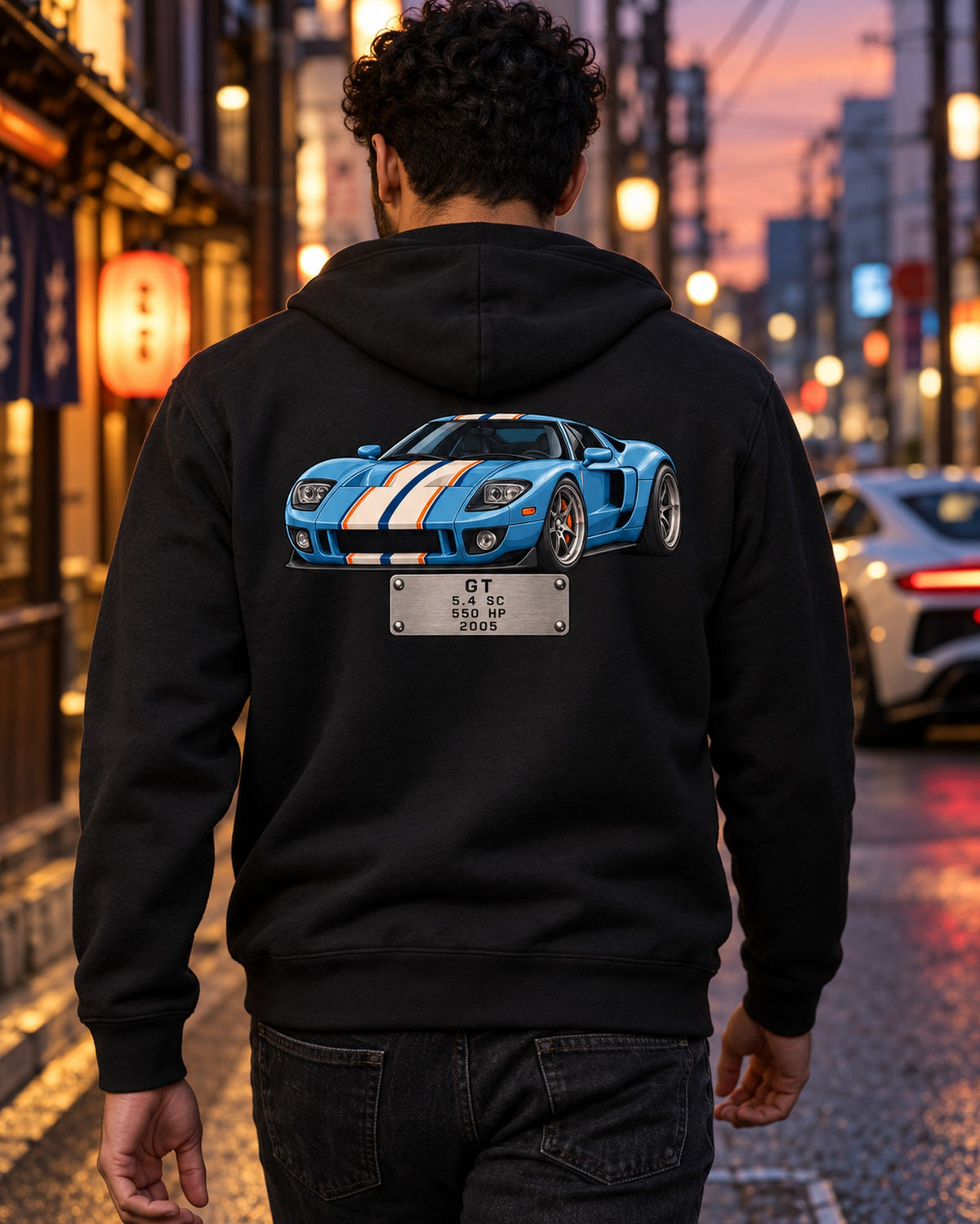 Ford GT 2005 Data Plate Shirt, 5.4 Supercharged Car Guy Tee Zip Hoodie Black worn hero