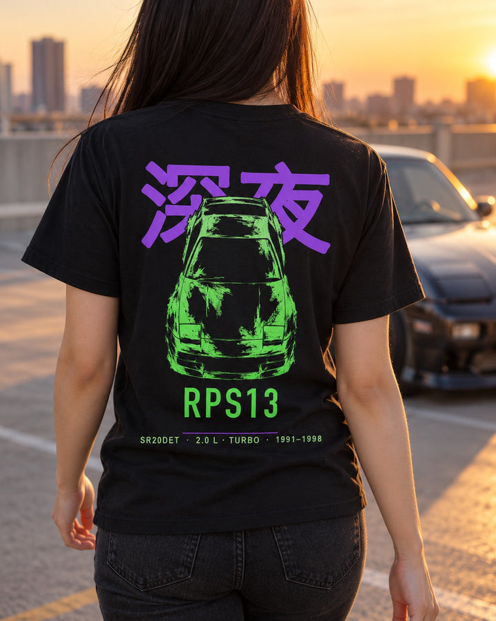 RPS13 SR20DET Full-Back Graphic Tee T-Shirt Black worn hero