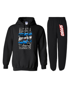 Superbird Torn Poster Hoodie + Jogger Set black hoodie and sweatpants