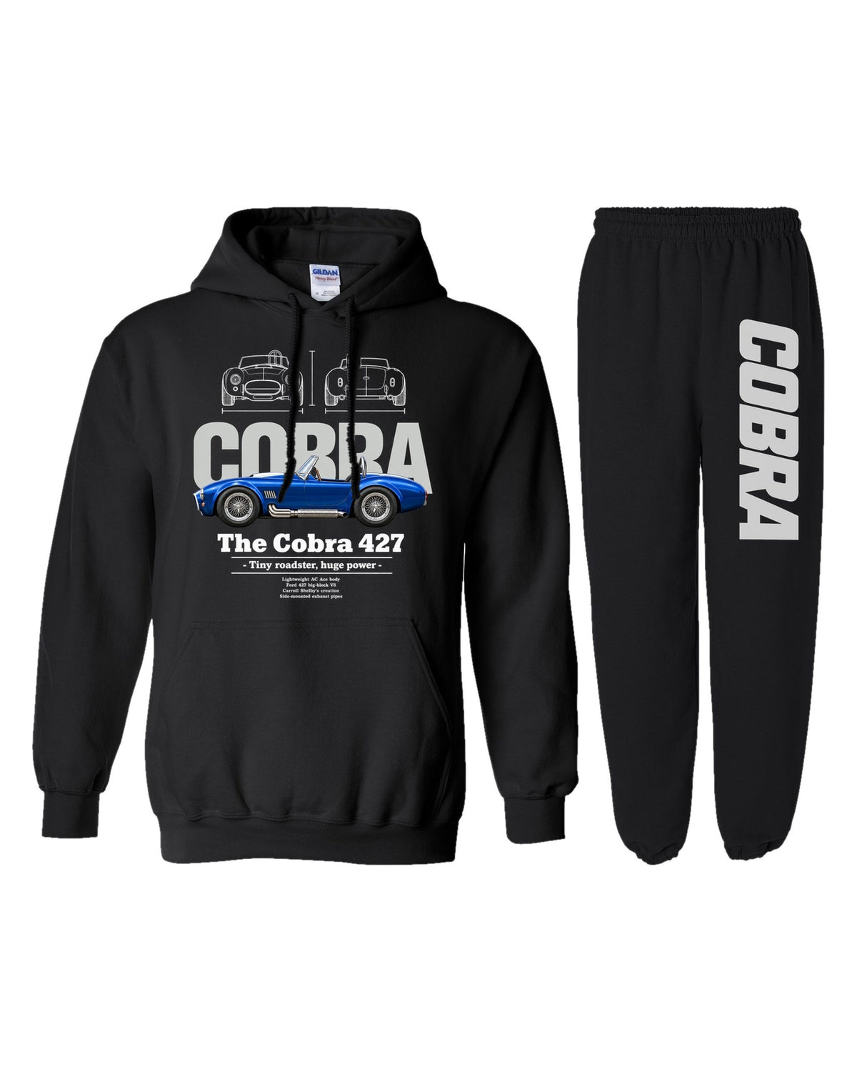 Shelby Cobra 427 Hoodie + Jogger Set black hoodie and joggers