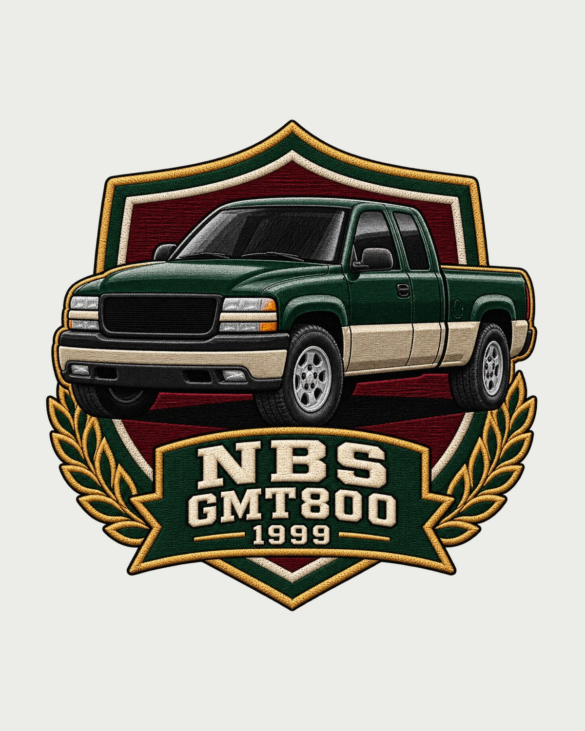 Silverado NBS GMT800 Varsity Shield Crest Shirt, 1999-2006 design only