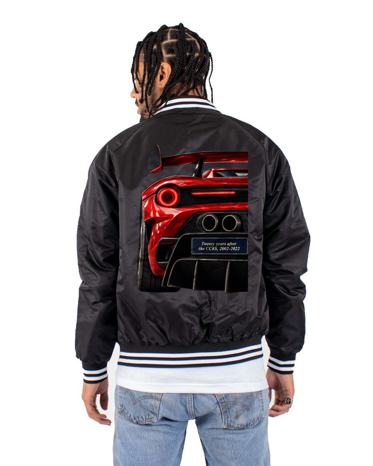 Koenigsegg CC850 Taillight Macro Shirt, CC8S Tribute Tee Bomber Jacket Black back