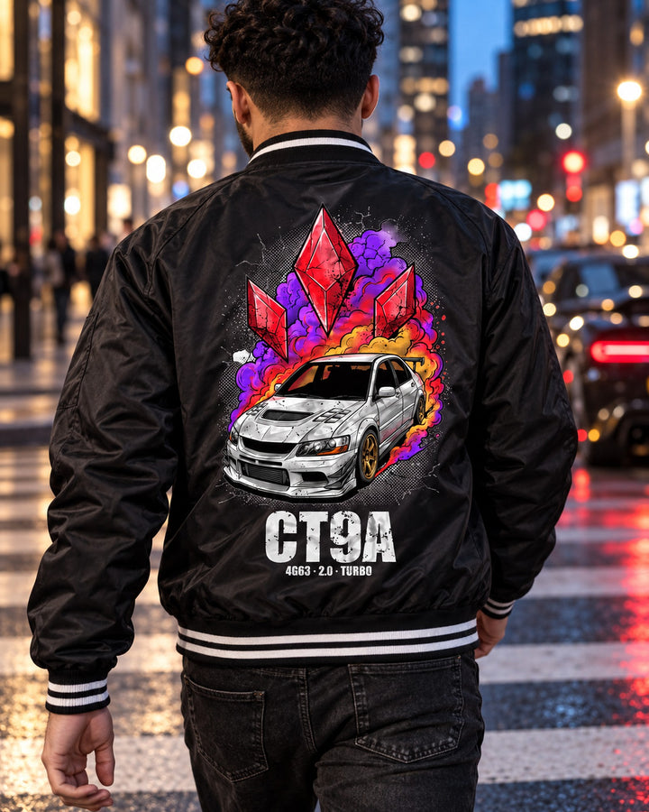 Mitsubishi Lancer Evolution IX Diamonds Bomber Jacket worn hero