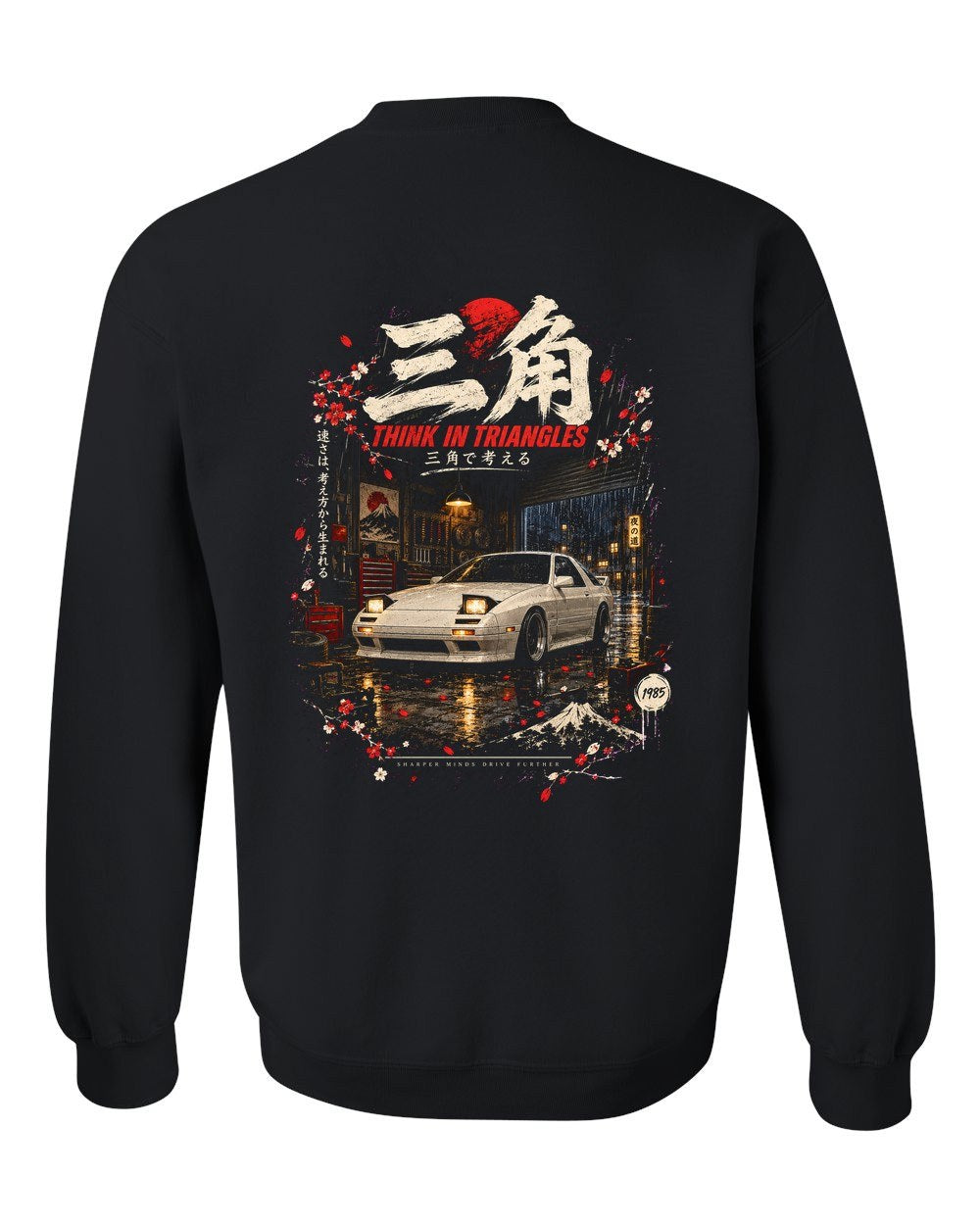 Mazda RX-7 FC Crewneck Black back
