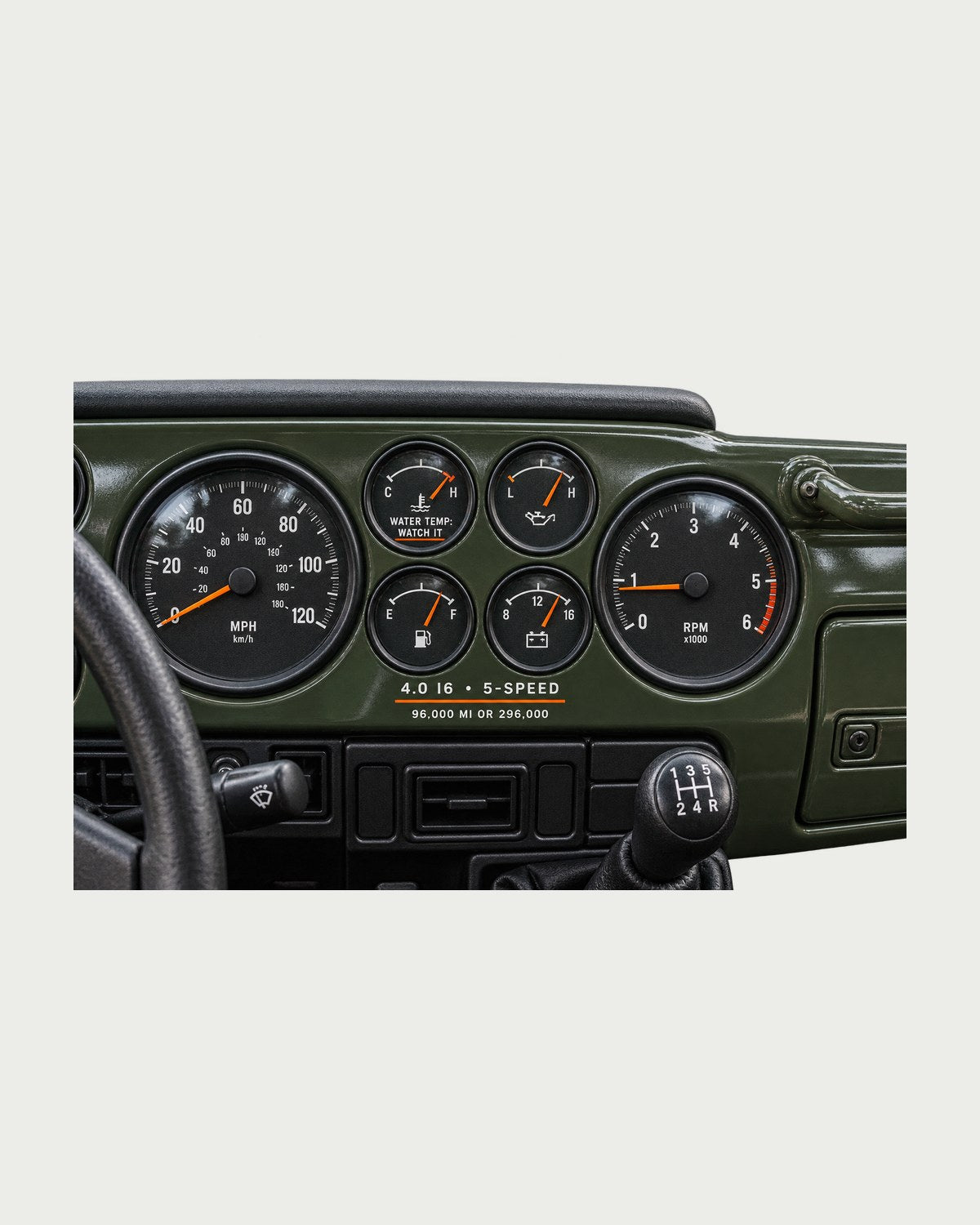 Jeep Wrangler TJ Gauge Cluster Readout Tee, 4.0 I6 design only