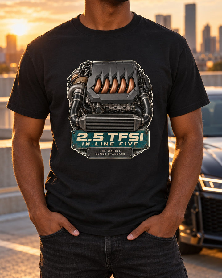 Audi RS3 8Y 2.5 TFSI Five-Cylinder Engine Hero Shirt T-Shirt Black worn hero