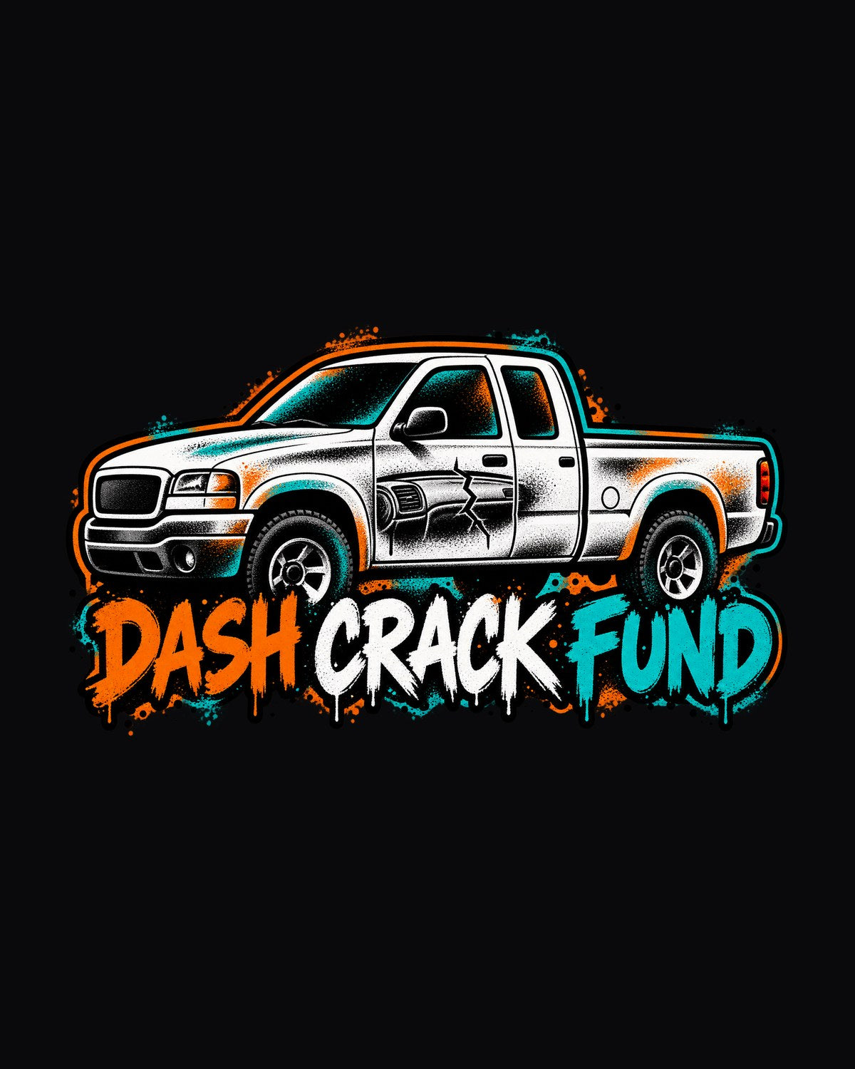 NBS Silverado GMT800 Spray Stencil Tee, Dash Crack Fund design only