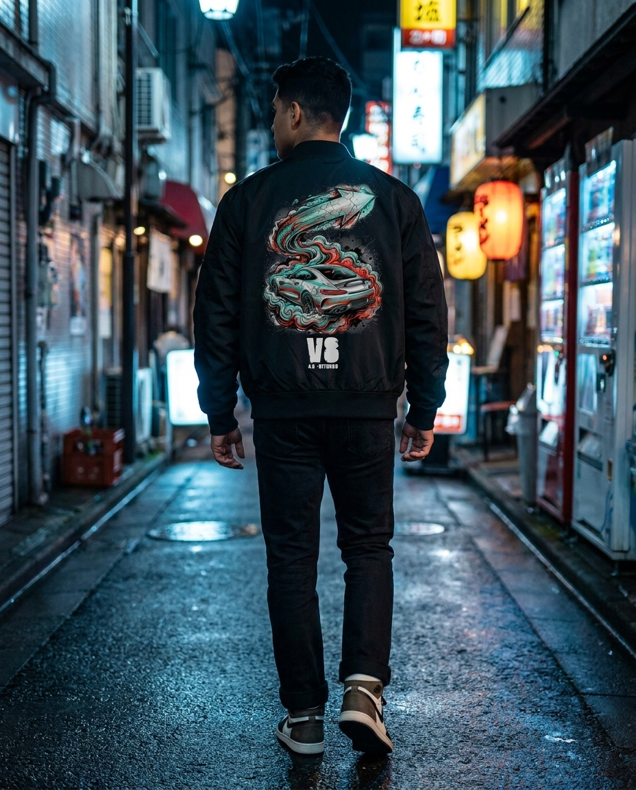 Black Bomber Jacket street