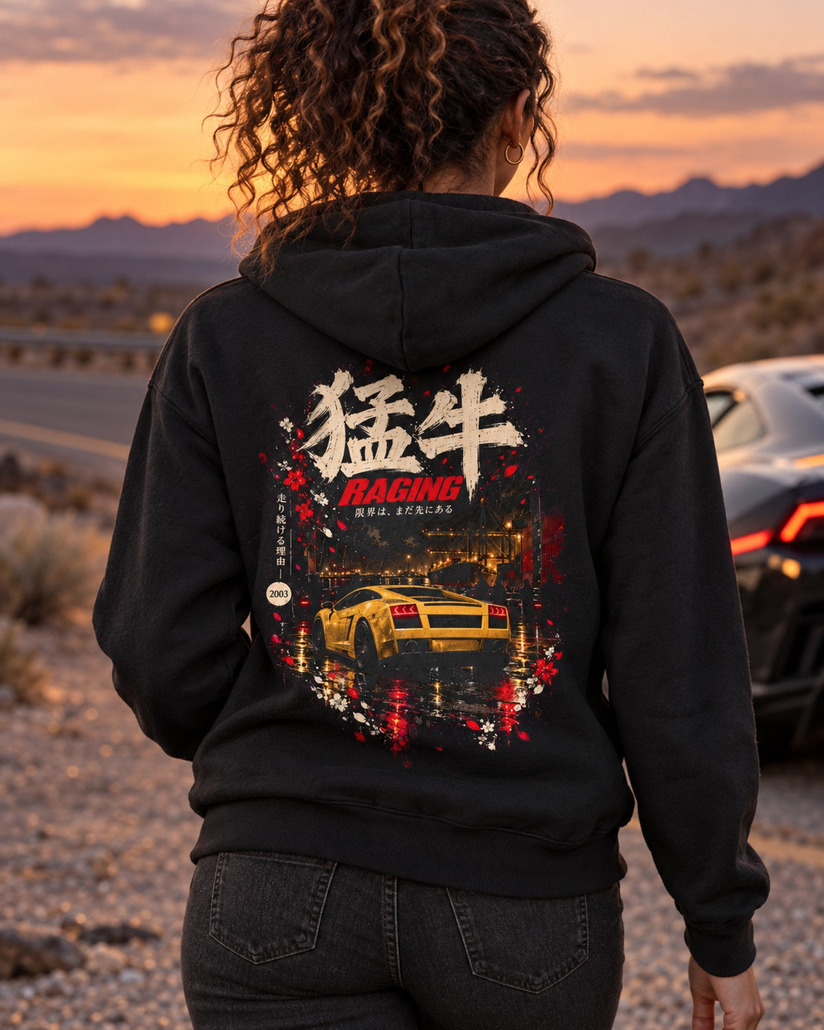 Lamborghini Gallardo Raging Shirt, Hoodie & More Zip Hoodie Black worn hero