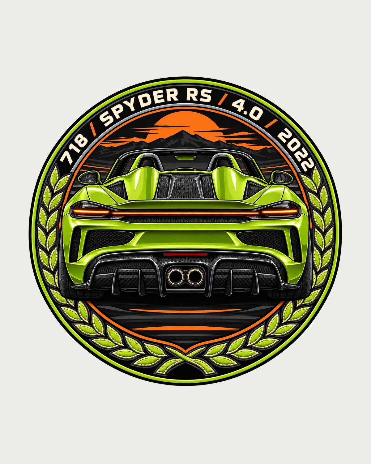 Porsche 718 Spyder RS Round Crest Shirt, 4.0 Flat-Six Tee design only