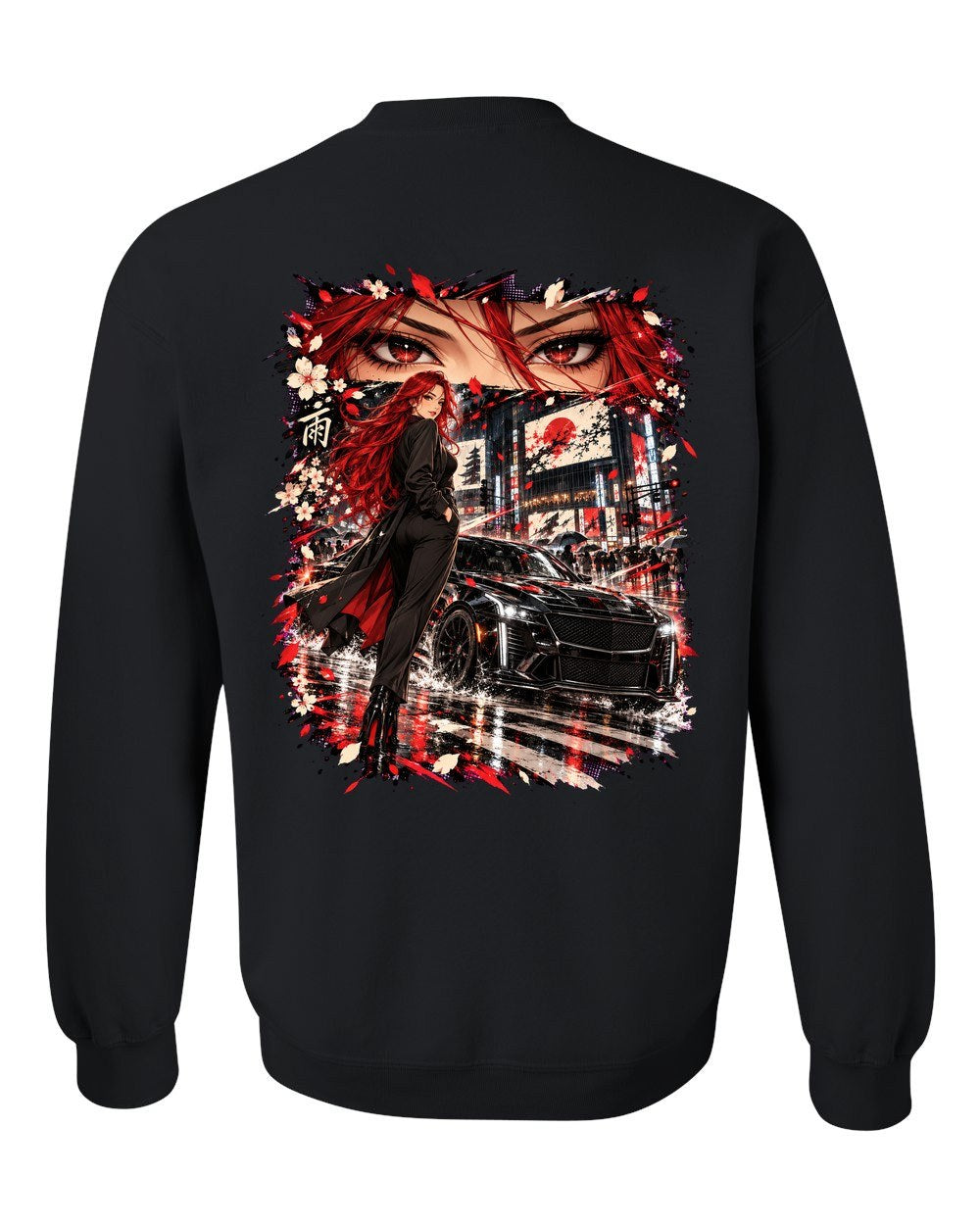 Cadillac CT5-V Blackwing Anime Girl Crewneck Black back