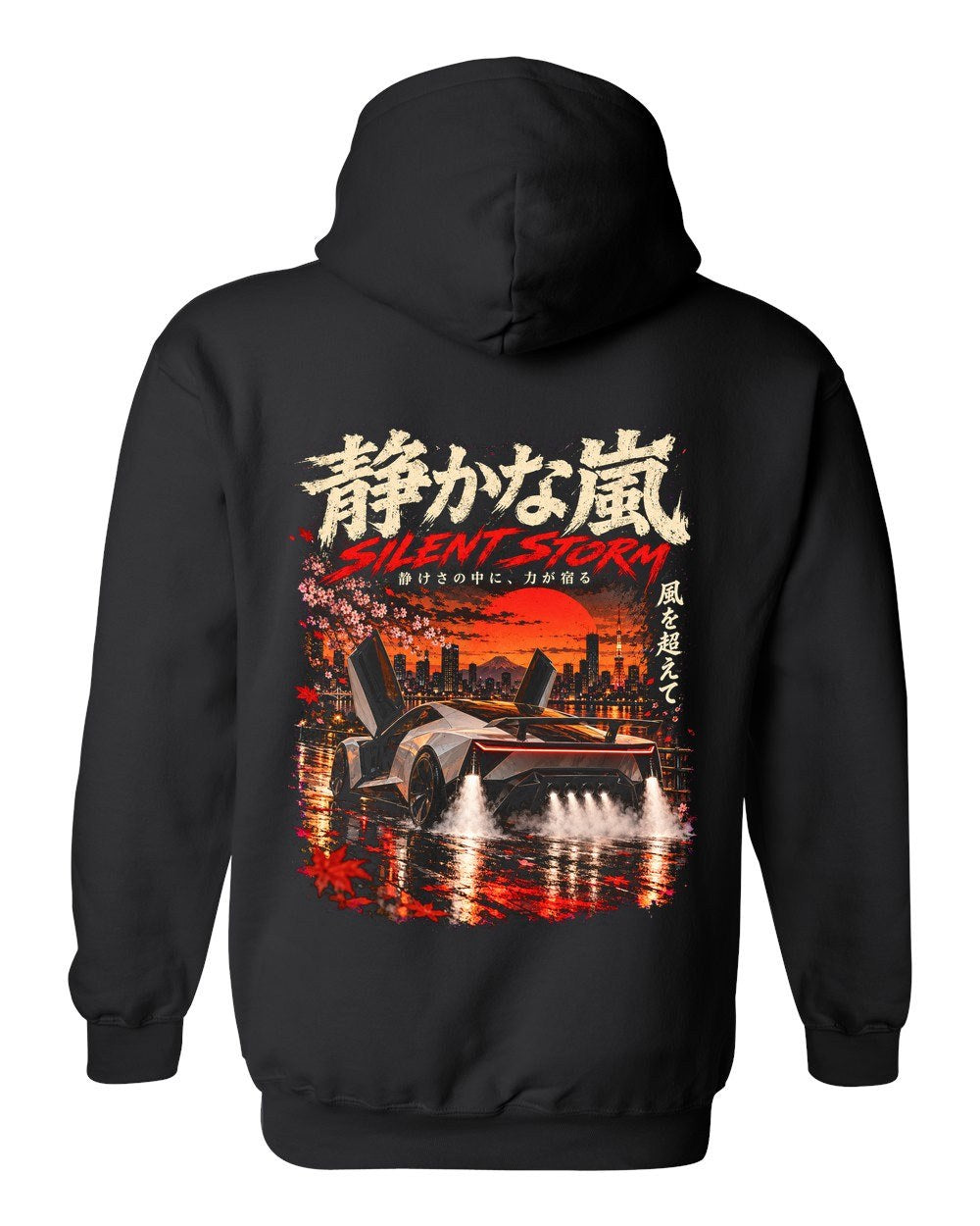 Tesla Roadster Pull Over Hoodie Black back