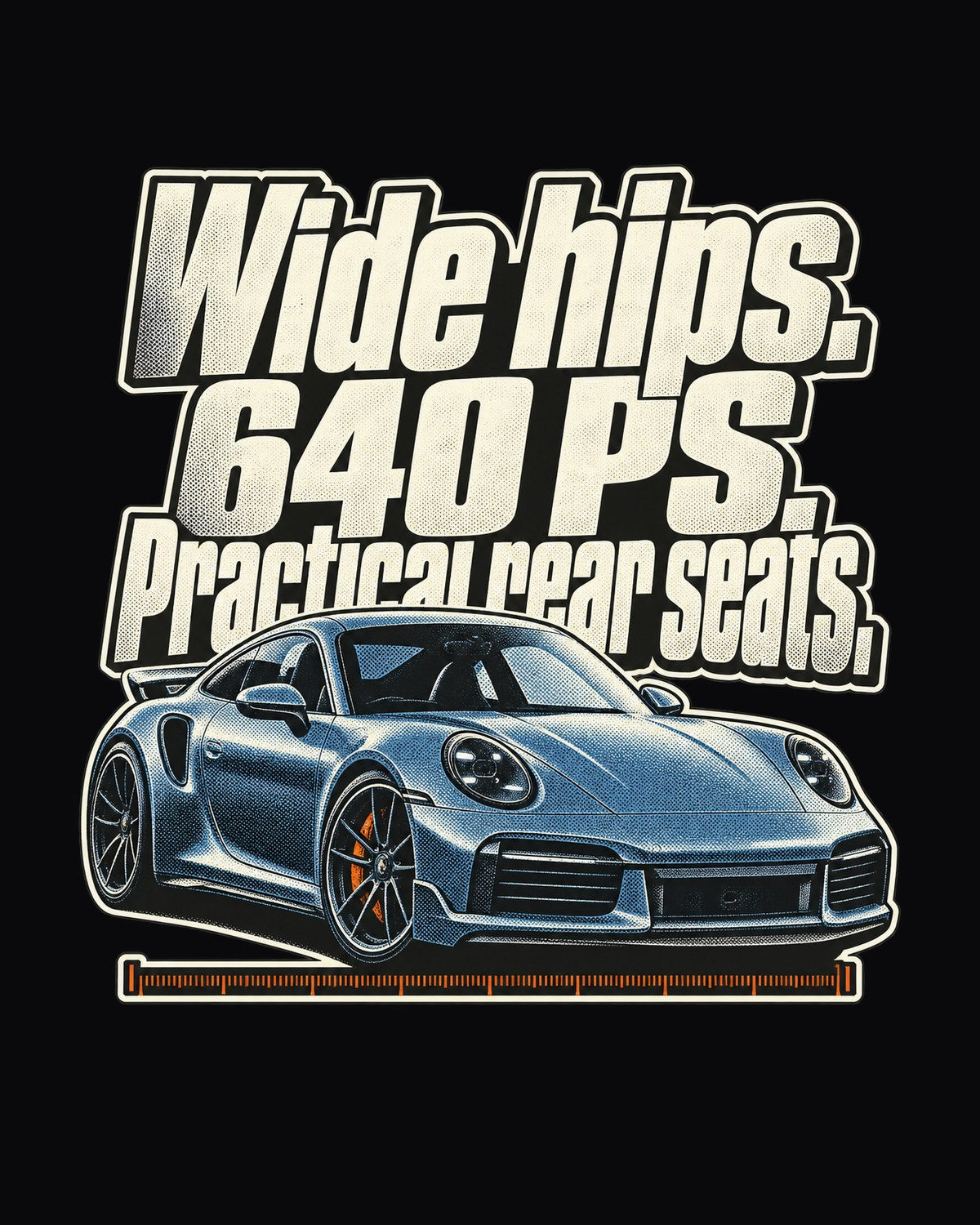 Porsche 911 Turbo S 992 Halftone Statement Tee, Car Guy Gift design only