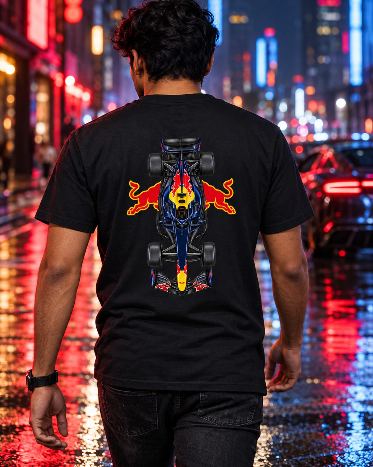 Red Bull RB22 2026 F1 Overhead Poster Shirt, Formula 1 Tee, Design 27 T-Shirt Black worn hero