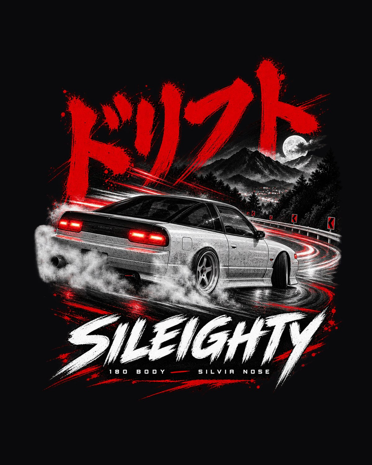 Nissan Sileighty Touge Night print Shirt design only