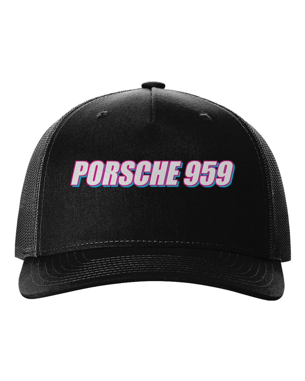 black hat front view with car name