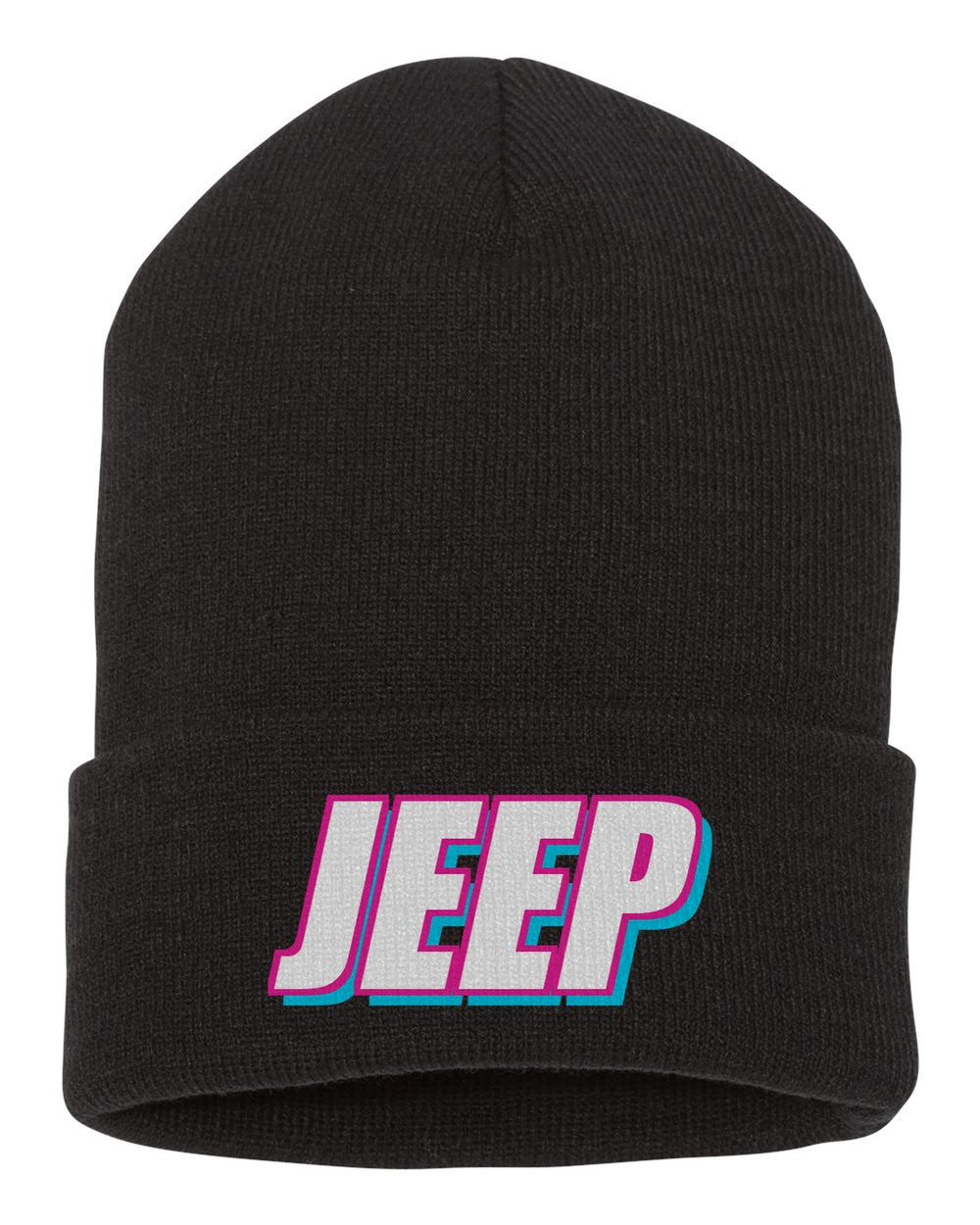 Jeep black beanie front view with car name