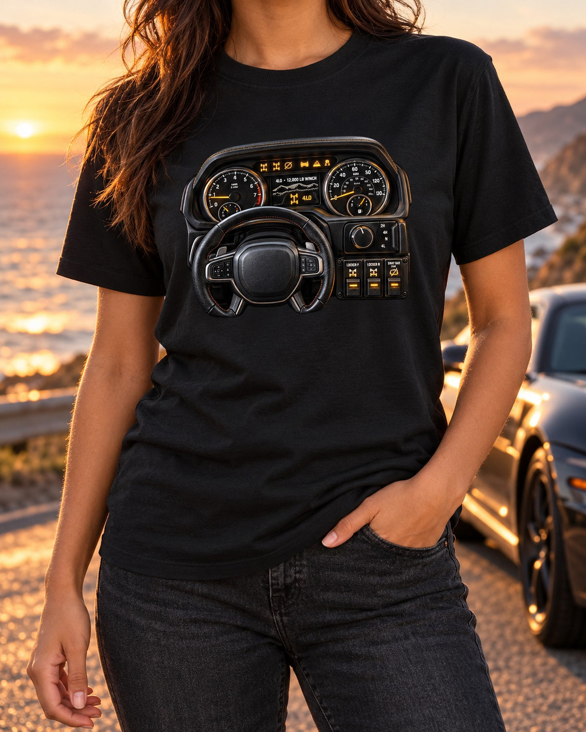 Ram 2500 Power Wagon Dual Lockers Cockpit Shirt, Sway Bar Off T-Shirt Black worn hero