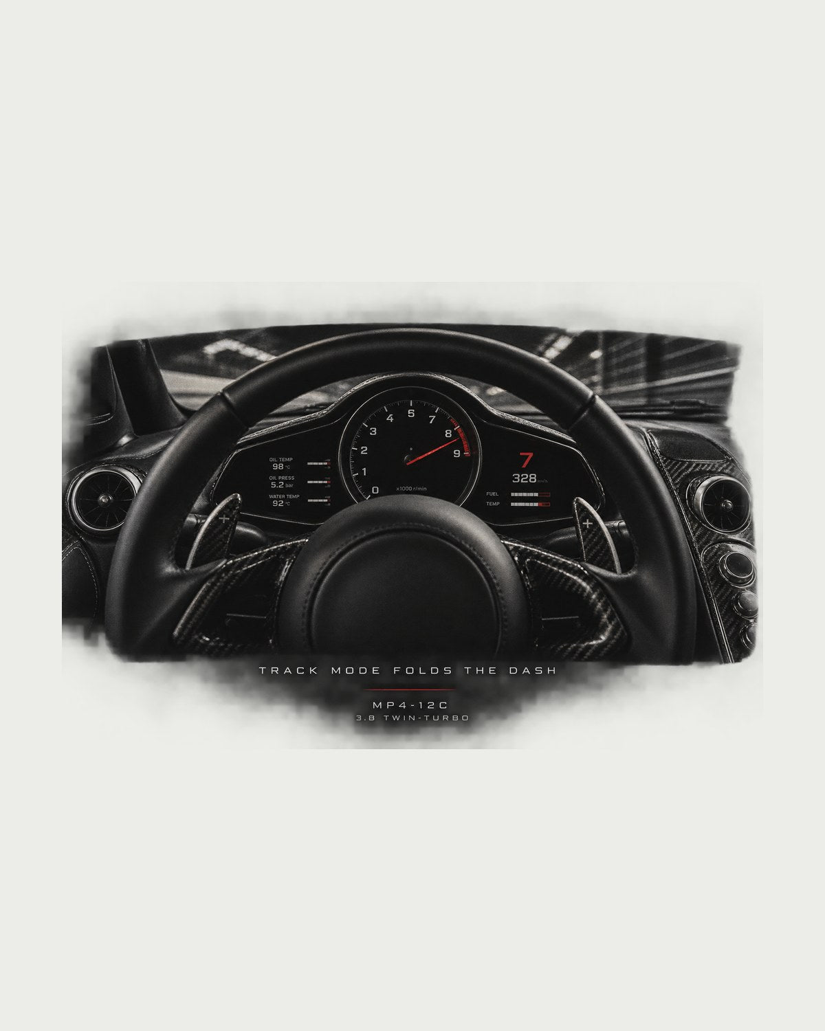 McLaren 12C MP4-12C Cockpit Track Mode Folds The Dash Shirt design only