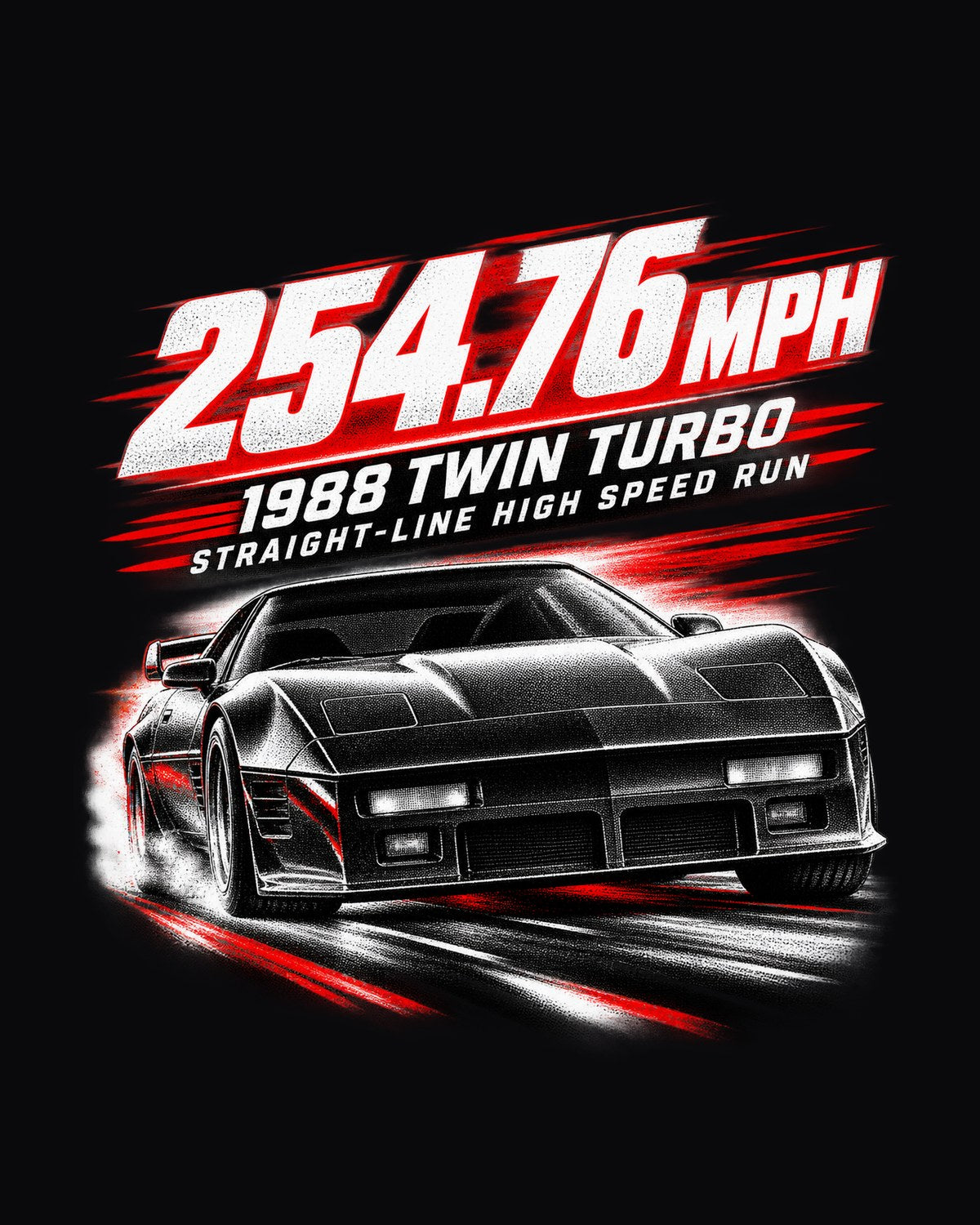 Callaway Sledgehammer 1988 Twin-Turbo C4 254 MPH Race Poster Tee design only