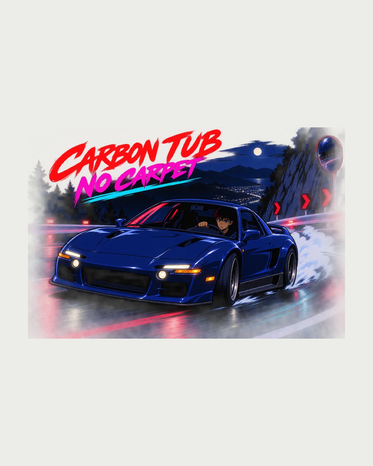 Alfa Romeo 4C Cel-Shaded Anime Touge Shirt, Carbon Tub design only
