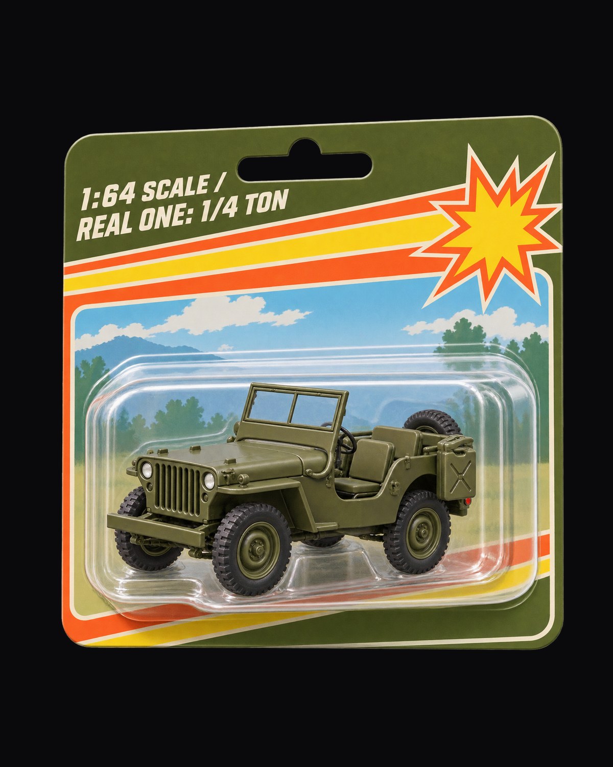 Willys MB Blister Pack Toy Card Tee, 1:64 Scale Jeep Gift design only