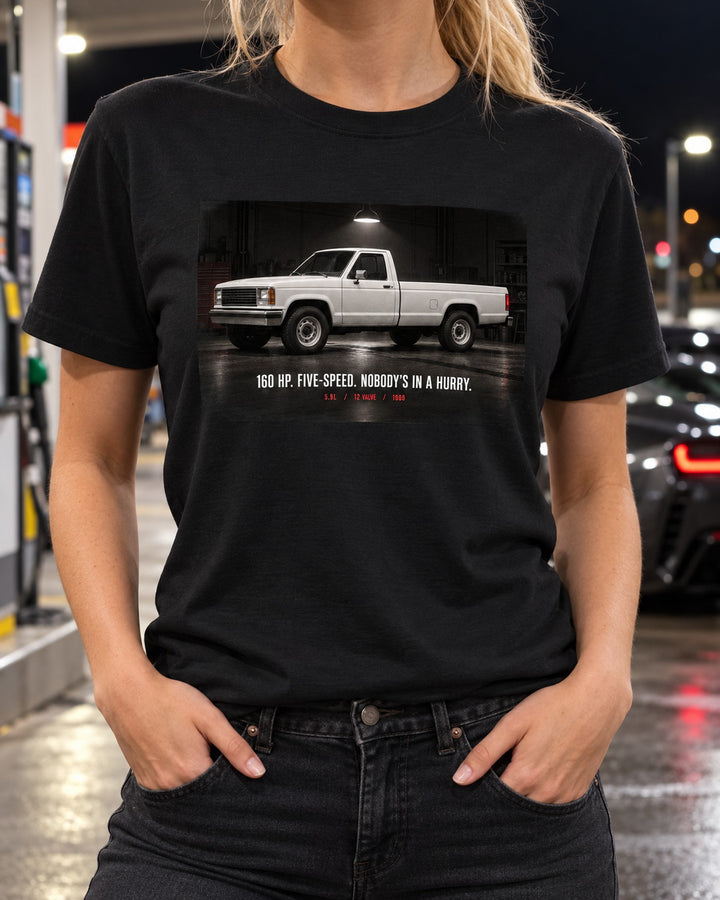 Dodge D250 1st Gen 1989-93 Garage Night Shirt, Slow Diesel Gift T-Shirt Black worn hero