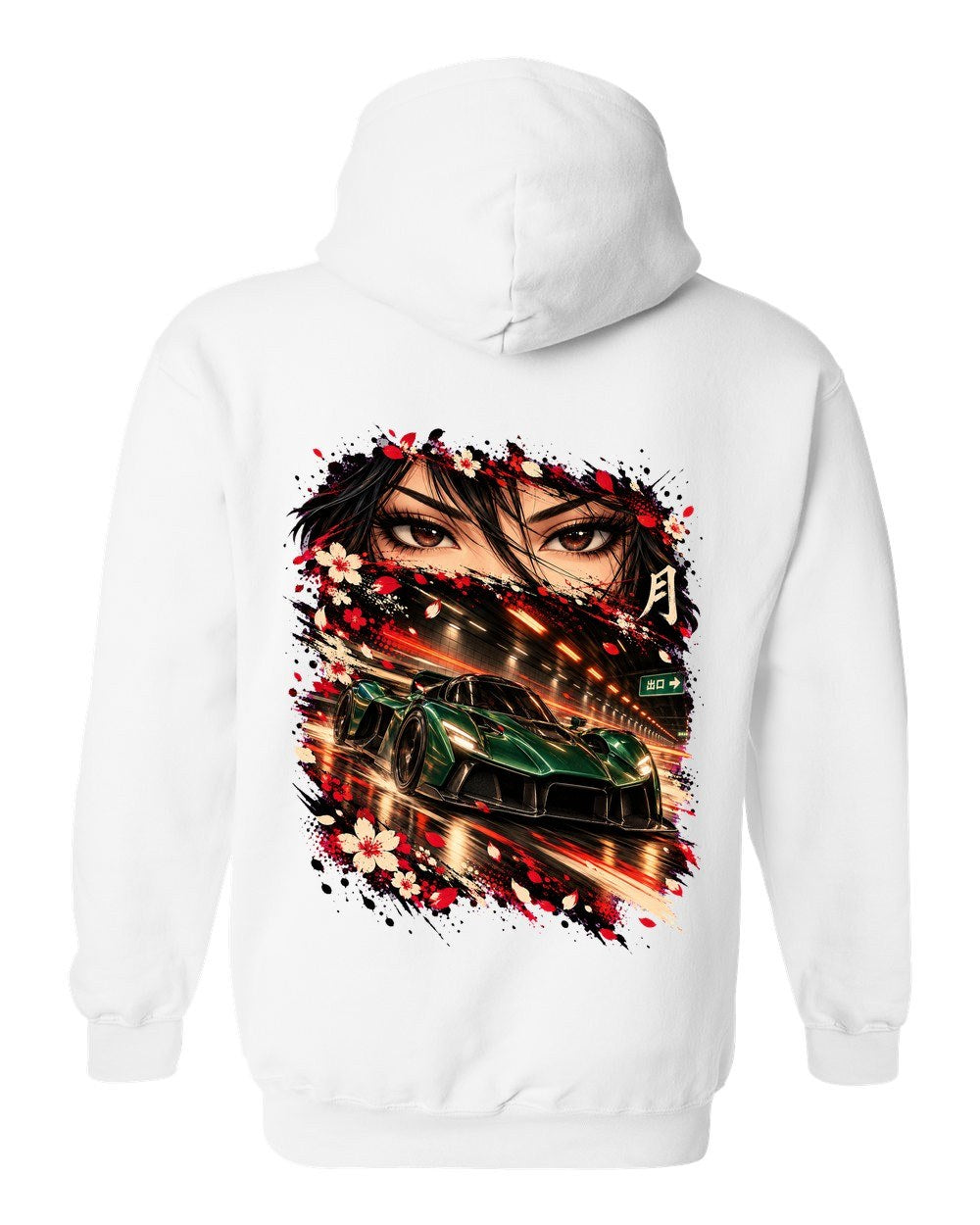 Aston Martin Valkyrie Anime Girl Pull Over Hoodie White back