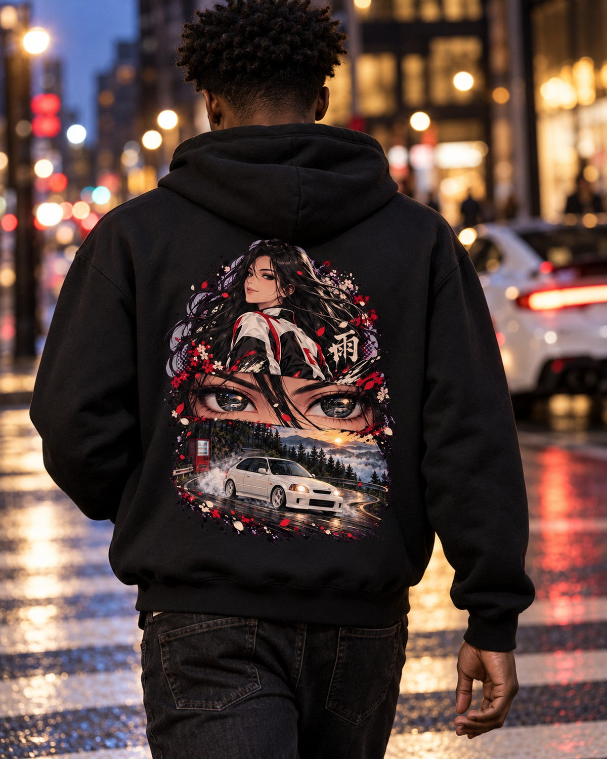 Honda Civic Type R EK9 Anime Girl Shirt, Hoodie & More Pull Over Hoodie Black worn hero
