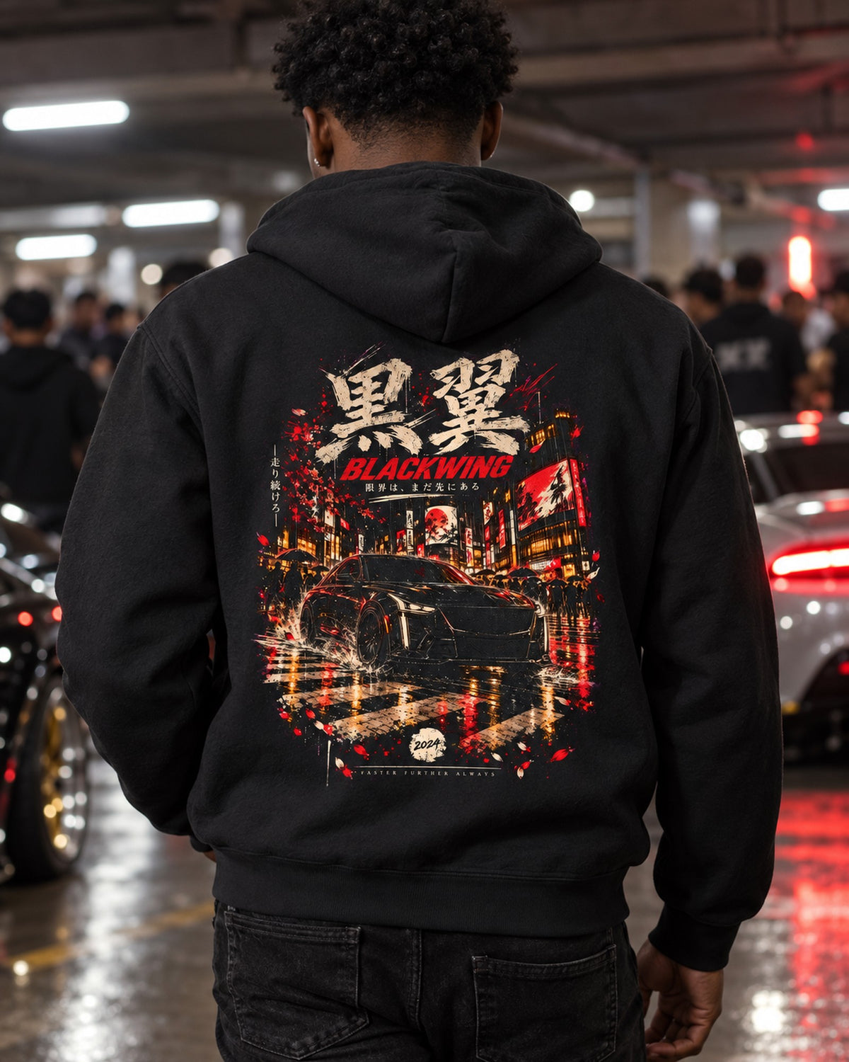 Cadillac CT5-V Blackwing Japanese Street Shirt, Hoodie & More Zip Hoodie Black worn hero