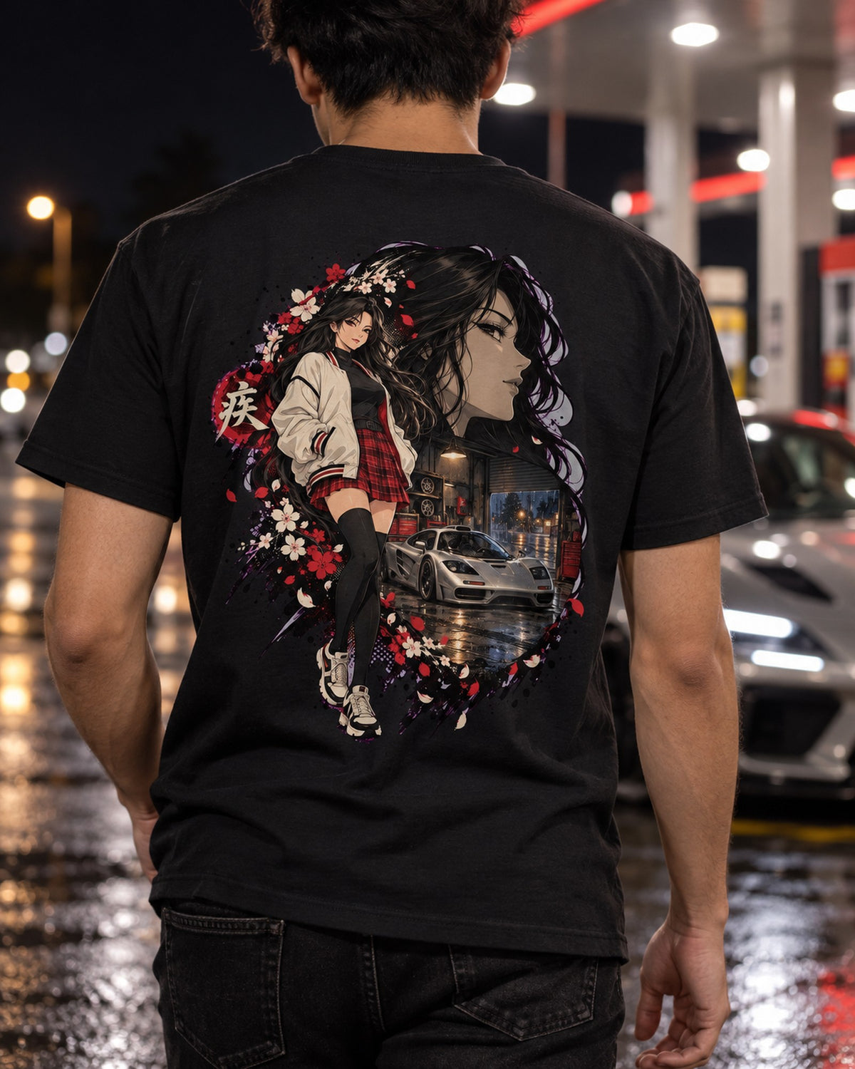 McLaren F1 Anime Girl Shirt, Hoodie & More T-Shirt Black worn hero