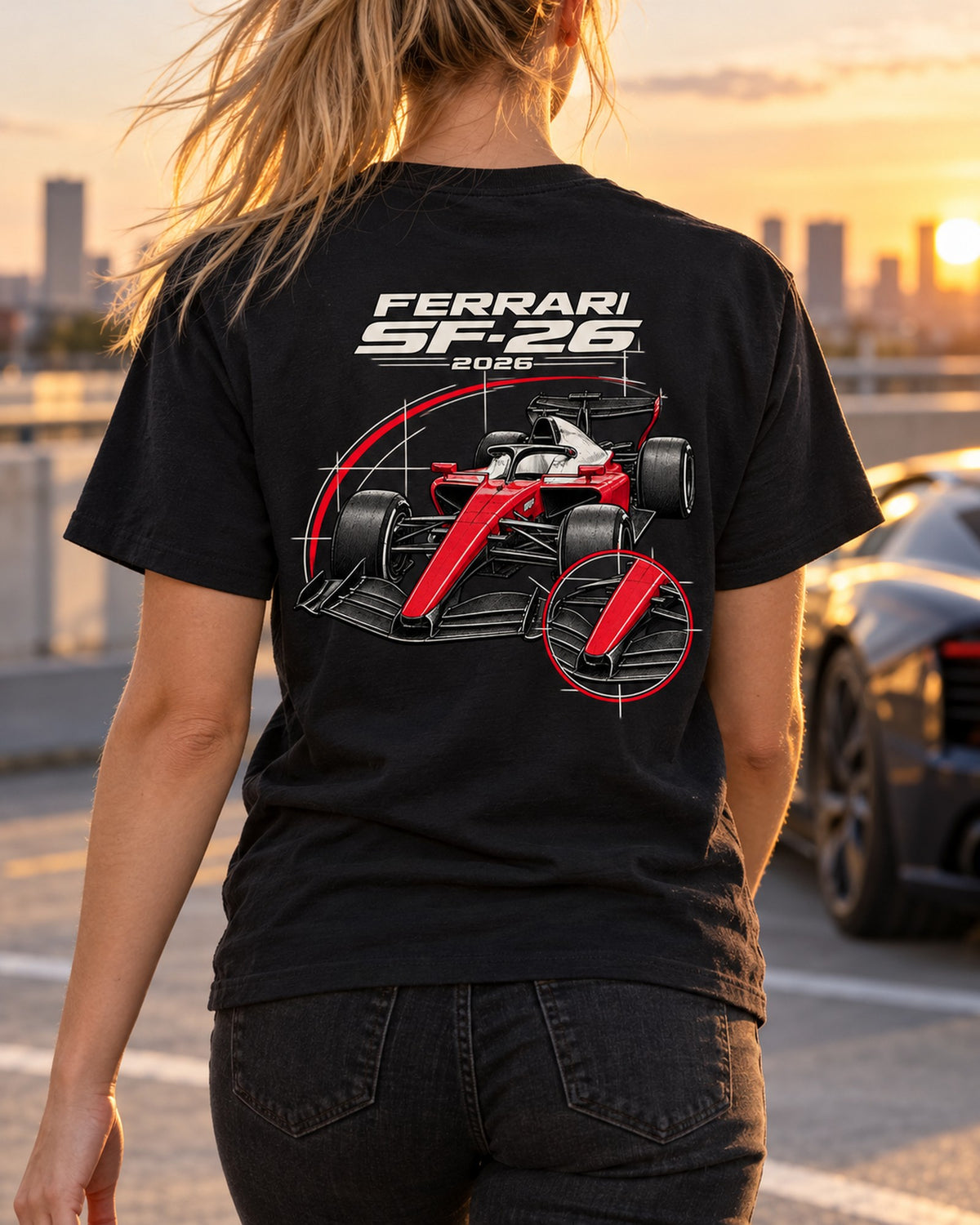 Ferrari SF-26 F1 2026 Corner Study Shirt, Formula 1 Fan Tee T-Shirt Black worn hero