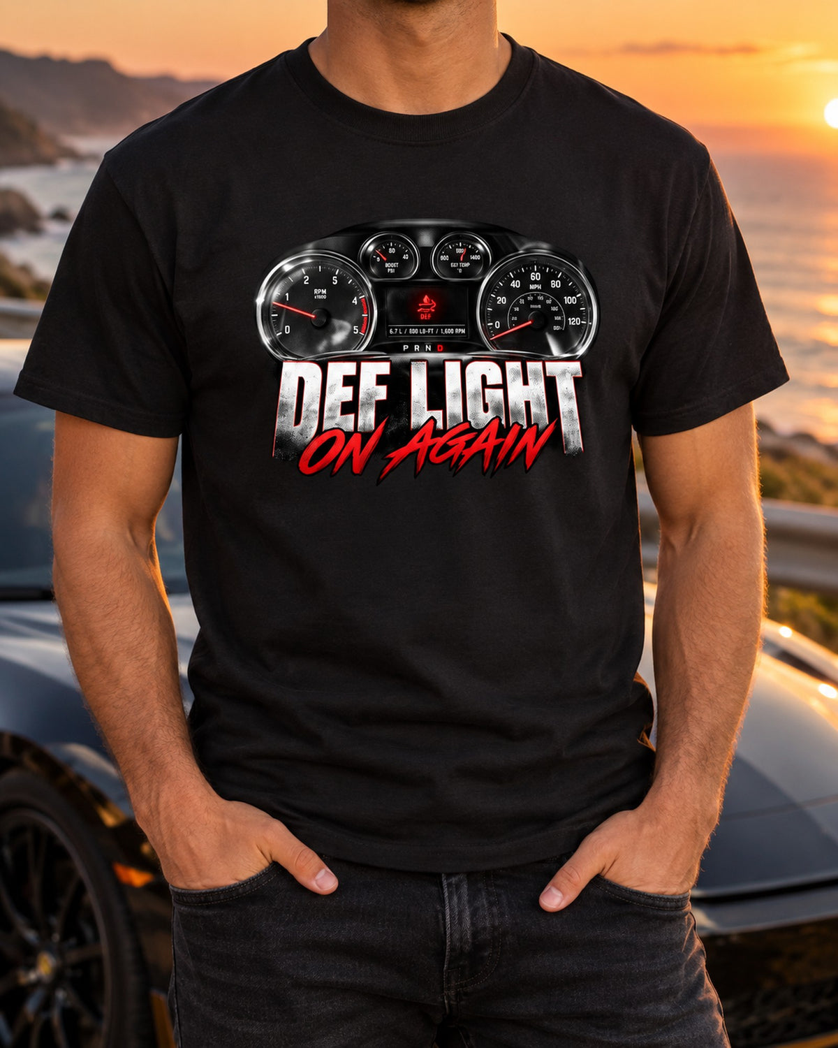 Ram 2500 6.7 DEF Light Gauge Crop Shirt, On Again T-Shirt Black worn hero
