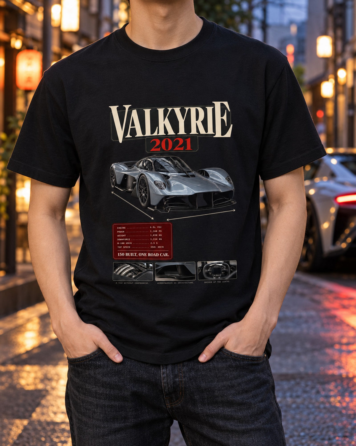Valkyrie 2021 Archive Panel Tee, 150 Built Aston Martin T-Shirt Black worn hero