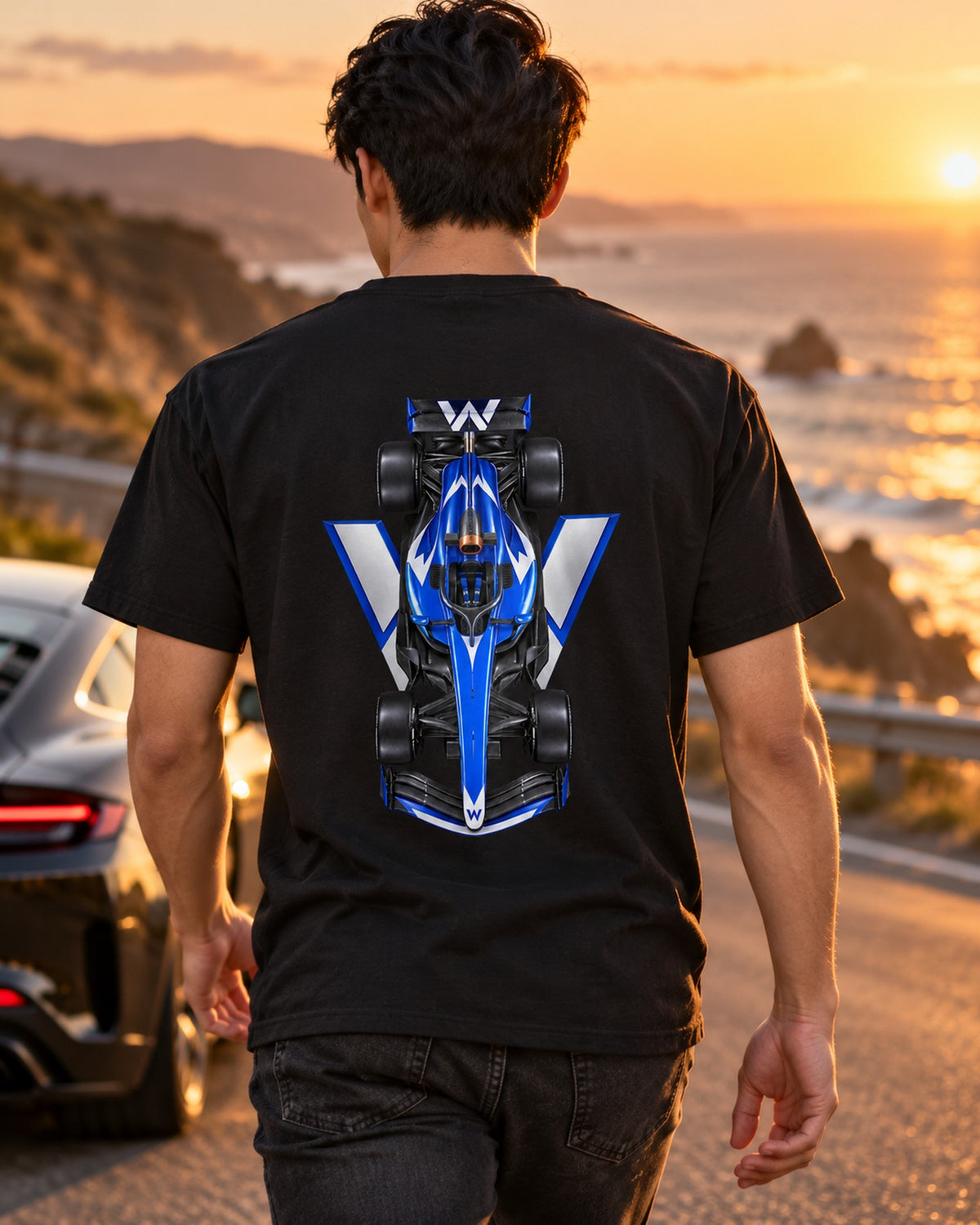 Williams FW48 2026 F1 Overhead Poster Shirt, Formula 1 Tee, Design 28 T-Shirt Black worn hero