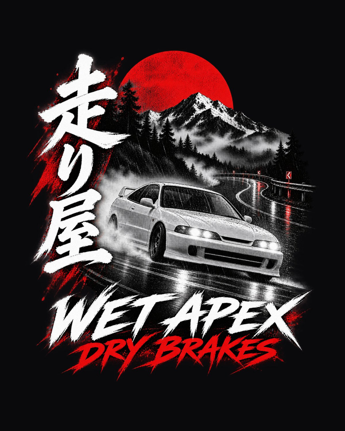 Honda Integra DC2 Wet Apex Touge Night print Shirt design only