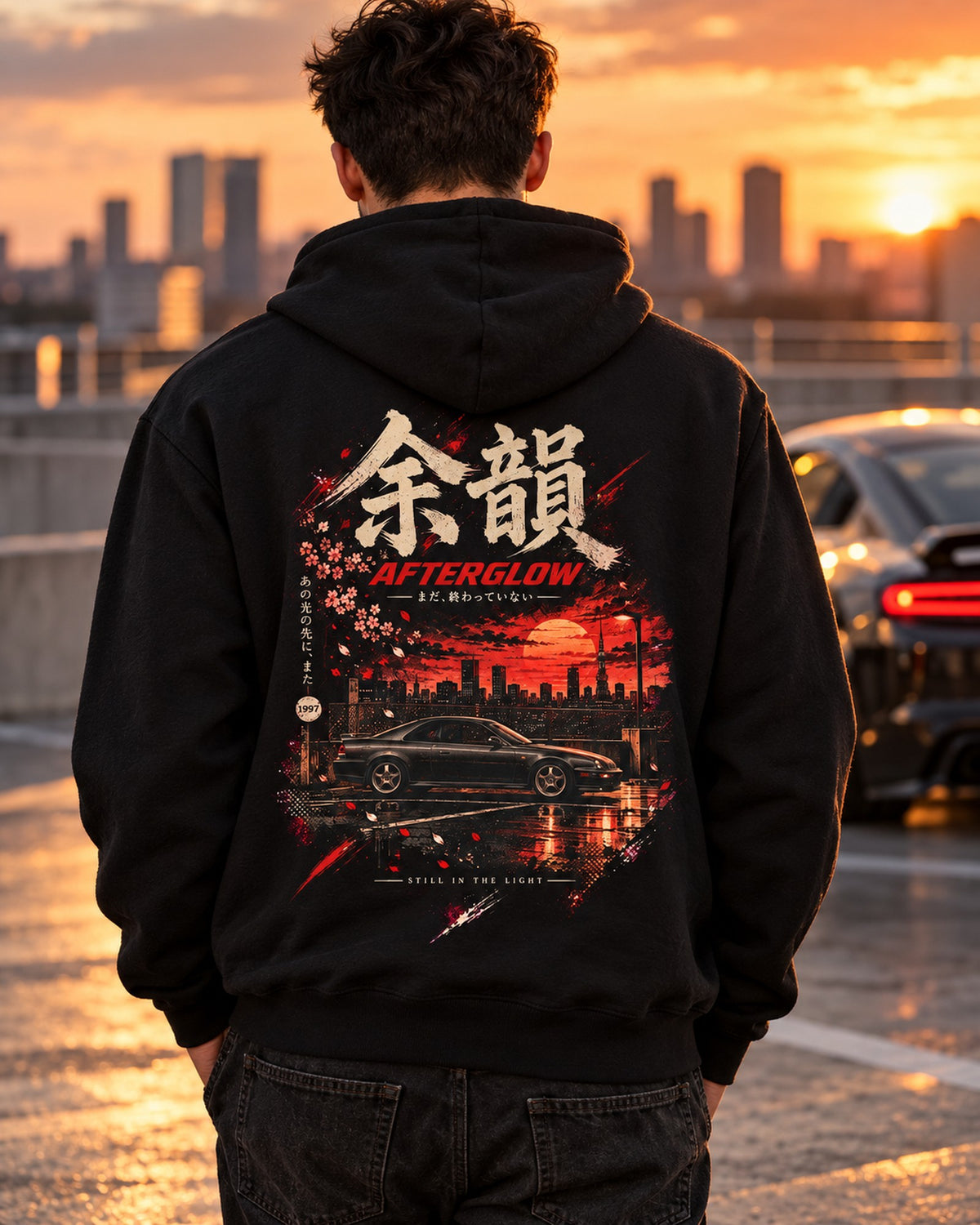 Honda Prelude BB Afterglow Shirt, Hoodie & More Pull Over Hoodie Black worn hero