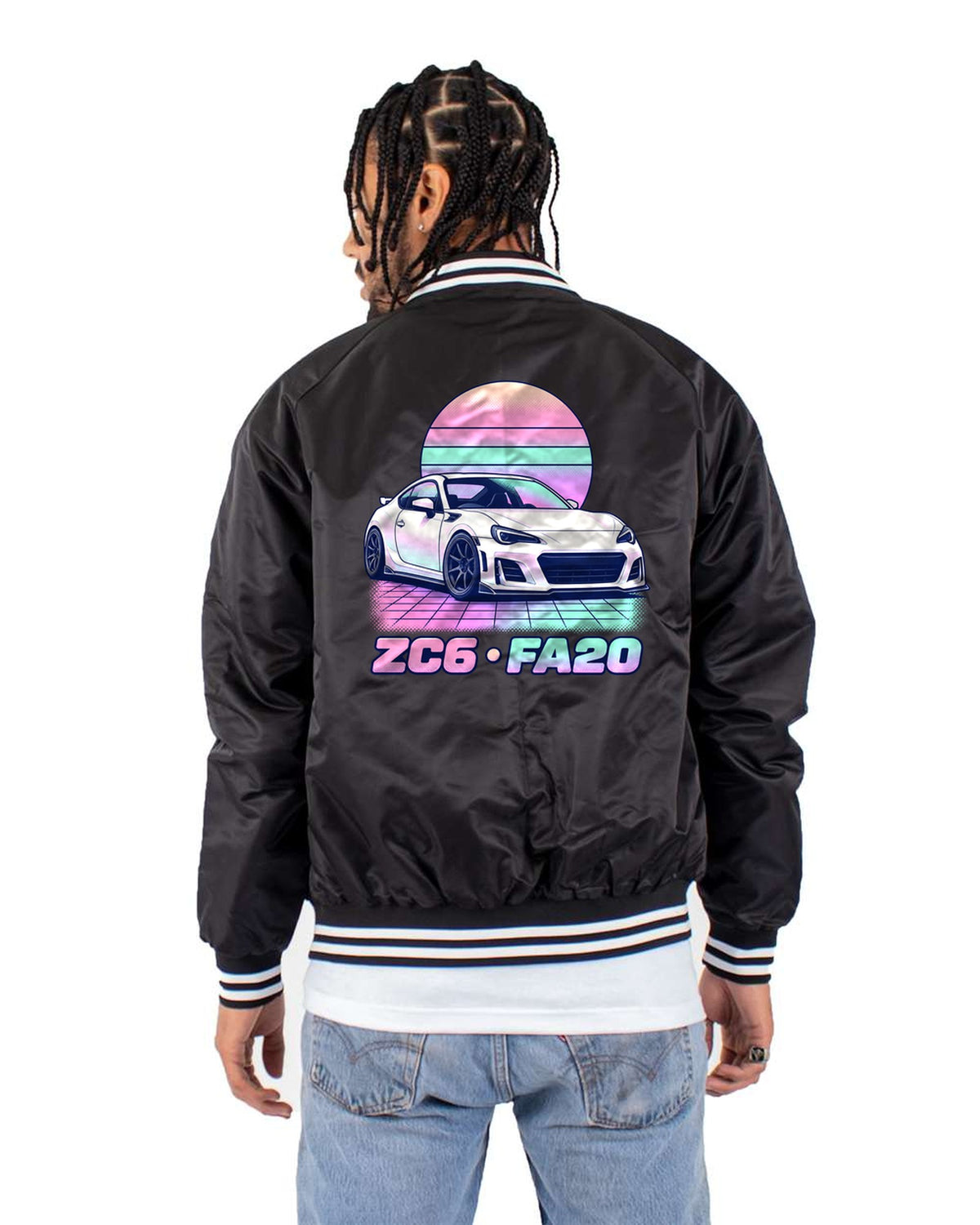 Subaru BRZ ZD8 FA24 Varsity Crest Shirt, Car Guy Gift Bomber Jacket Black back