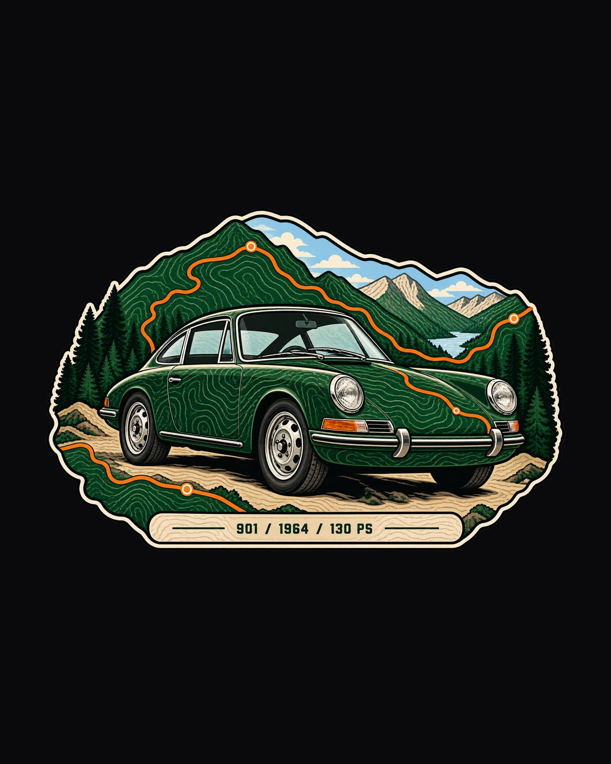 Porsche 993 RS Engine Bay Data Plate Shirt, 3.8 L 300 PS design only