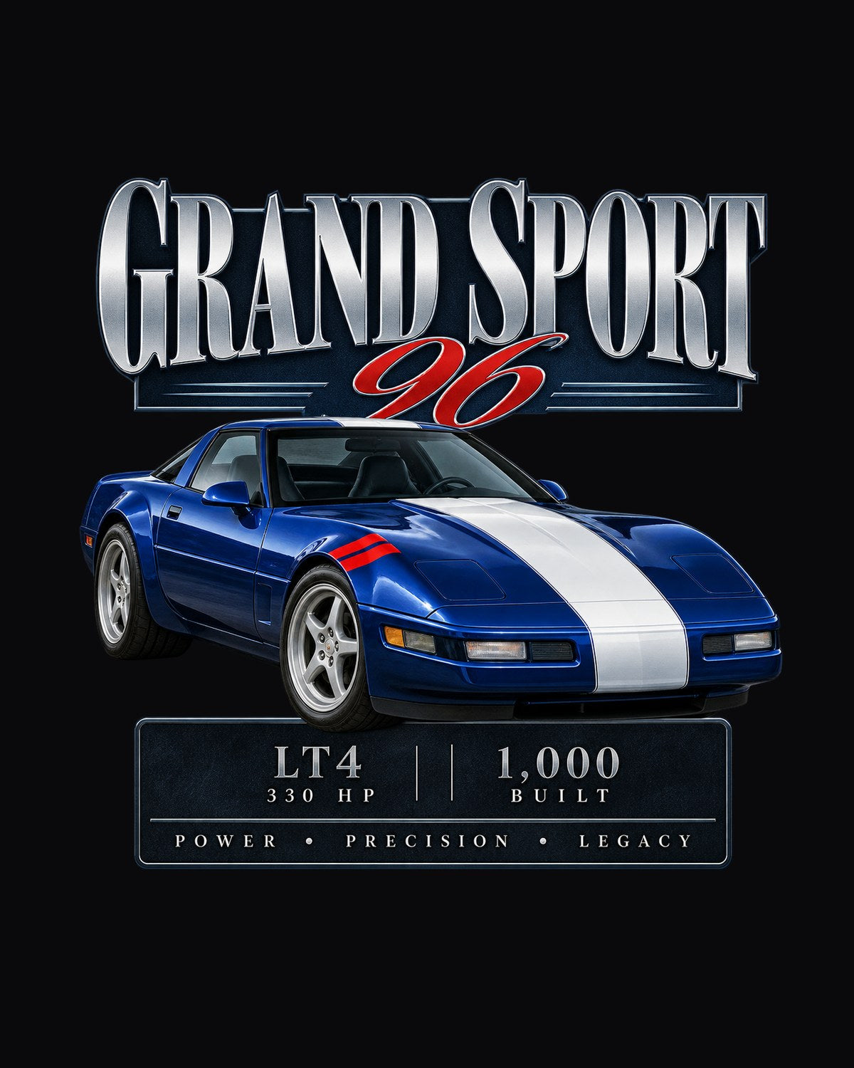 Corvette C4 Grand Sport 1996 LT4 Archive Panel Shirt design only