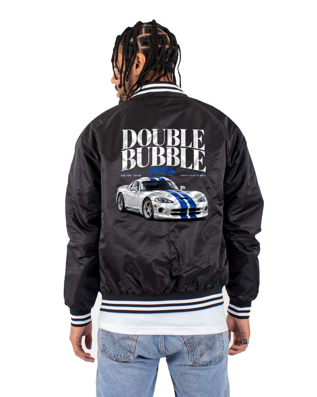 1996 Dodge Viper GTS SR II Double Bubble Editorial Shirt Bomber Jacket Black back