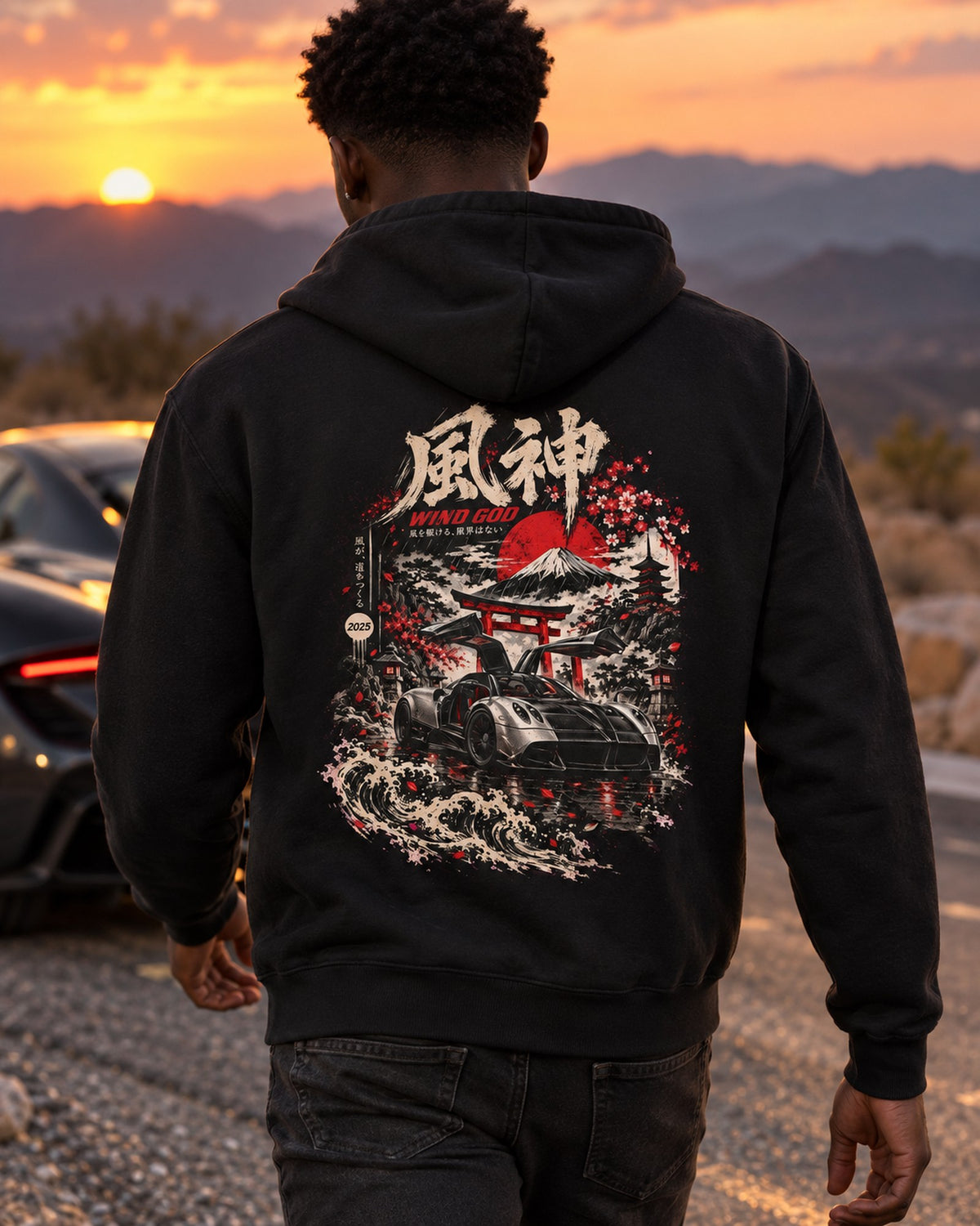Pagani Huayra Wind God Shirt, Hoodie & More Zip Hoodie Black worn hero