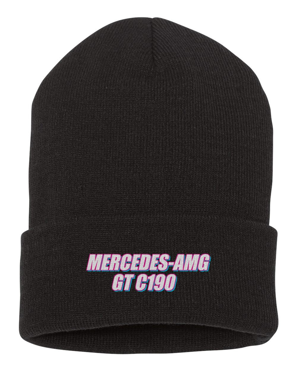 Mercedes-Amg Gt C190 black beanie front view with car name