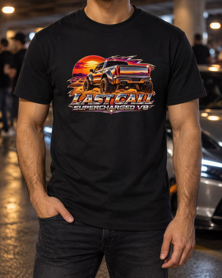 Ram 1500 TRX Final Edition Chrome Dune Shirt, Last Call V8 T-Shirt Black worn hero