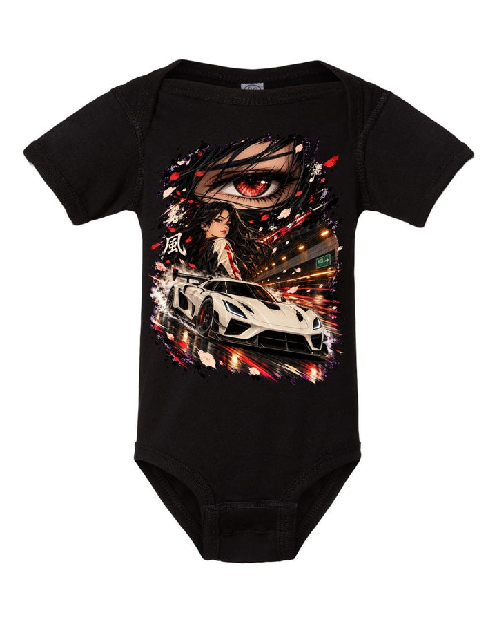 Koenigsegg Jesko Anime Girl Baby Onesie Black front