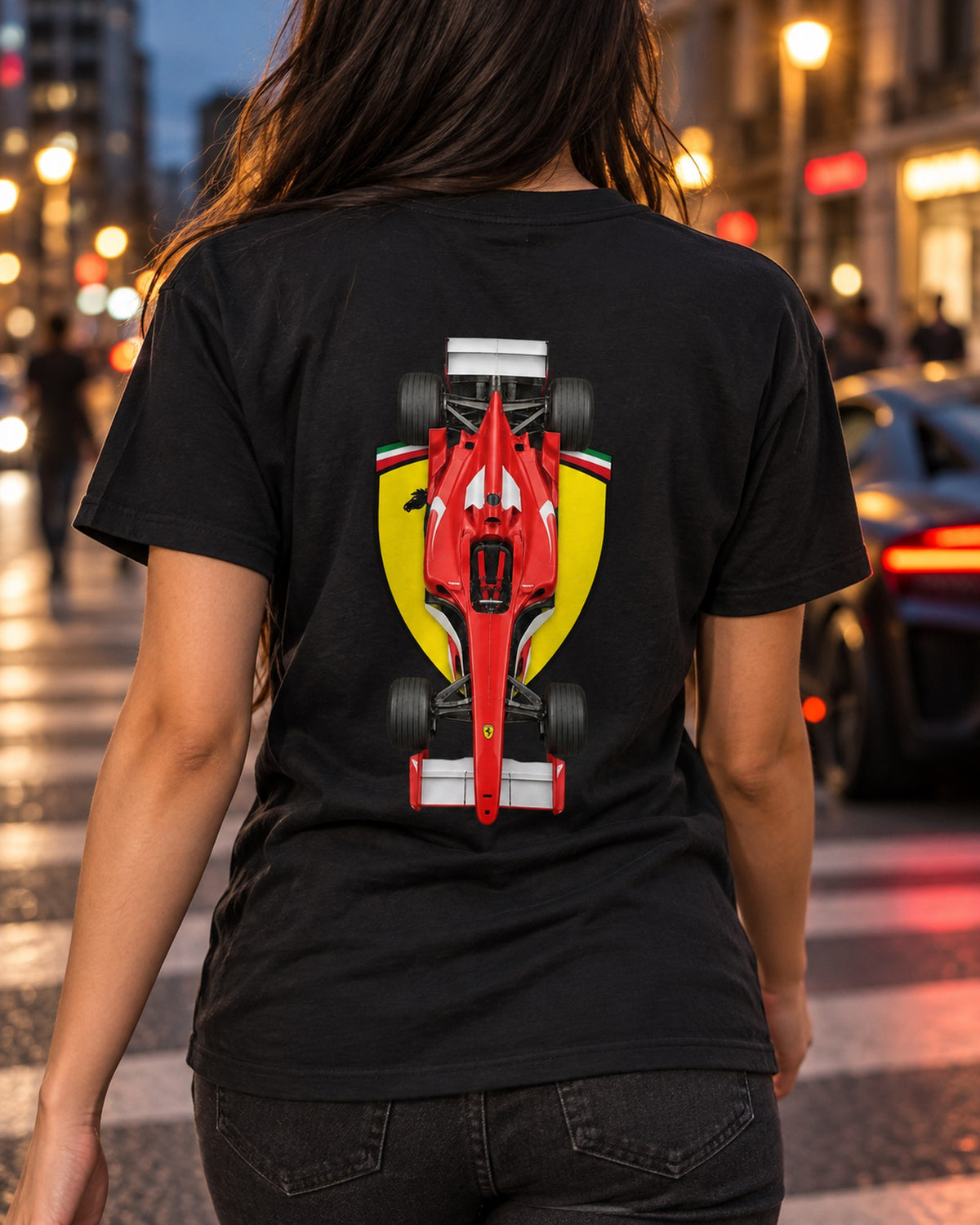 Ferrari F2004 2004 Classic F1 Overhead Poster Shirt, Formula 1 Tee T-Shirt Black worn hero